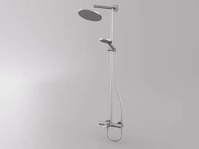 Contemporary Chrome Shower System with Overhead Rain Shower and Handheld Sprayer 3d model