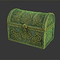 Elaborate Decorative Storage Box With Blue And Gold Intricate Floral Patterns And Ornate Clasp