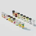 Assorted Beverage Cups With Various Flavors Different Designs And Colorful Packaging 3d model