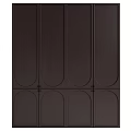 Sleek Dark Brown Modern Wardrobe With Multiple Paneled Doors And Symmetrical Design