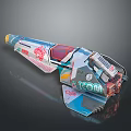 Colorful Mechanical Toy Model With MOM Text Multicolored Parts And Reflective Surface