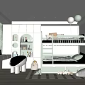 Kids Room Interior Design With Light Green Bunk Bed Desk Chair And Toys