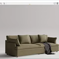 Modern double sofa multiplayer sofa 3d model