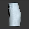 Light Blue Casual Skirt With Front Pockets And Textured Fabric Design