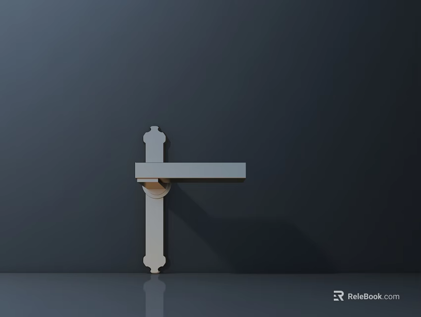Modern Polished Metal Door Handle With Sleek Design On Dark Background 3d model 