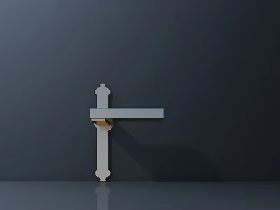 Modern Polished Metal Door Handle With Sleek Design On Dark Background 3d model