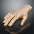 Shiny Golden Glove With Stitched Design For Sports Use On Reflective Surface