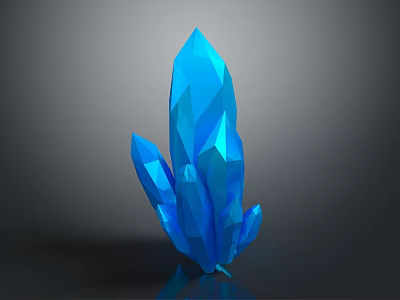 Blue Crystal Geometric Polyhedral Decorative Ornament Set for Modern Home Interior Decor 3d model