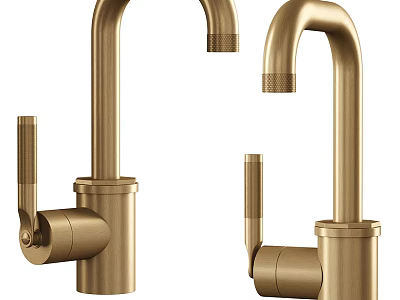 Brass Modern Faucet Design With Curved Spout And Sleek Handle Details 3d model