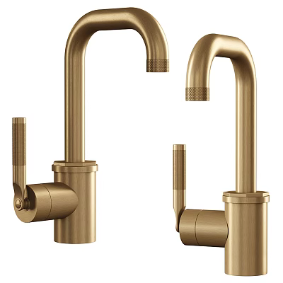 Brass Modern Faucet Design With Curved Spout And Sleek Handle Details 3d model