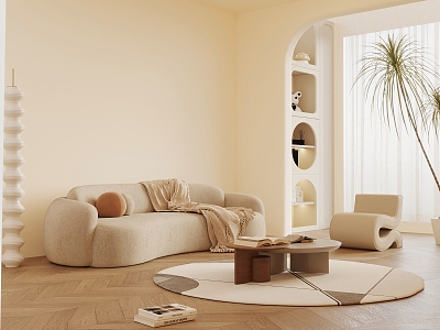 Modern cream style sofa model