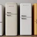 Vintage Style Double Door Refrigerators in Multiple Colors for Modern Kitchens