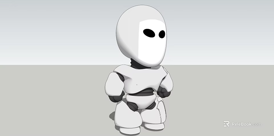 Smart Robot Design With White Body Black Eyes And Simple 3D Appearance 3d model 
