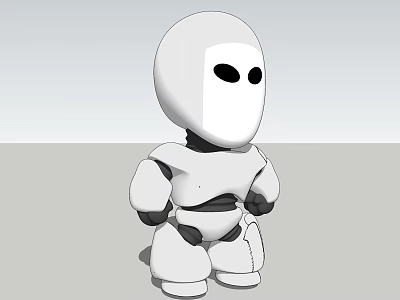 Smart Robot Design With White Body Black Eyes And Simple 3D Appearance 3d model