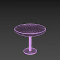 Black Round Coffee Table With Circular Tabletop Slim Column Base And Light Background 3d model