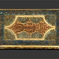 Vintage Decorative Storage Box With Colorful Traditional Patterns And Gold Accents