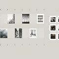 Modern Gallery Wall Display With Diverse Photo Frames And Art Prints
