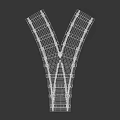 Railroad Track Crossing Structure With Wooden Ties Gravel And Metal Rails