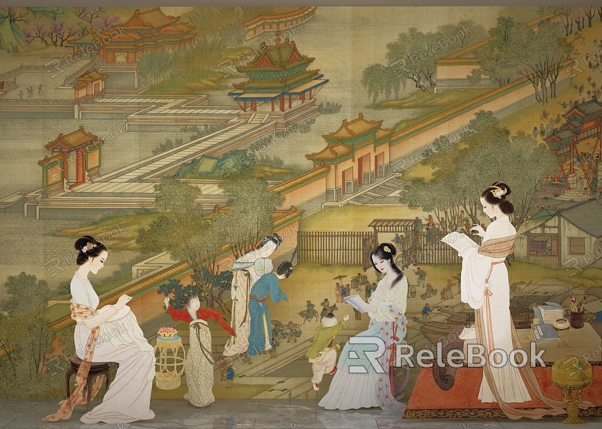 chinese figure painting the ancients model