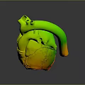 Detailed 3D Model of Human Heart with Red Pink Tissues and Blood Vessels
