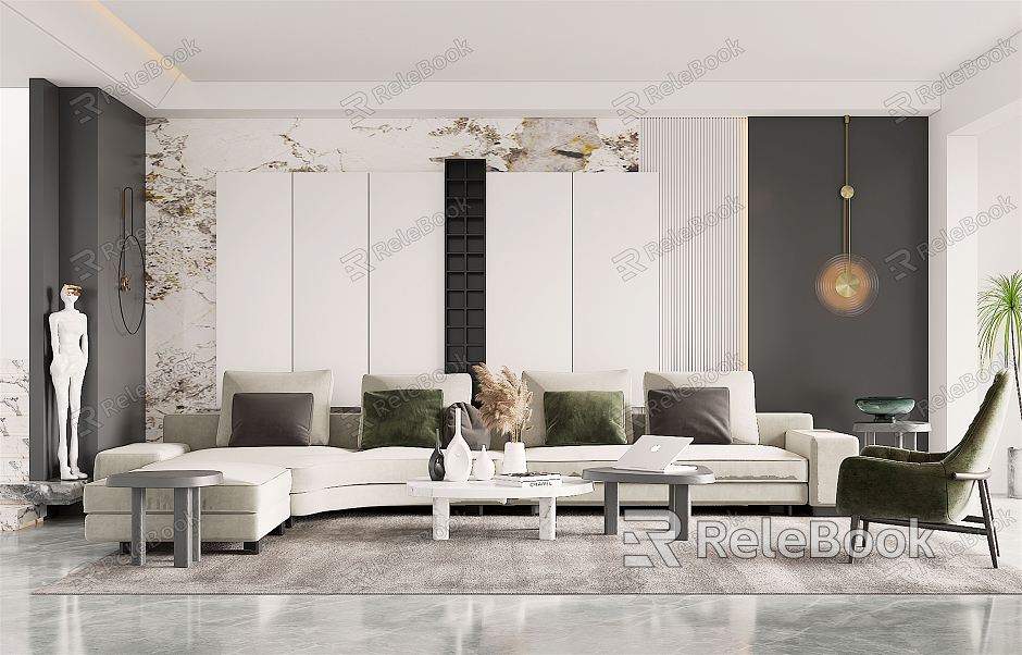 modern living room home living room model