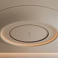 Modern Circular Ceiling Design With Recessed Lighting And Layered Structure
