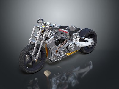 Modern Motorcycle Harley Two-wheeled Motorcycle 3d model