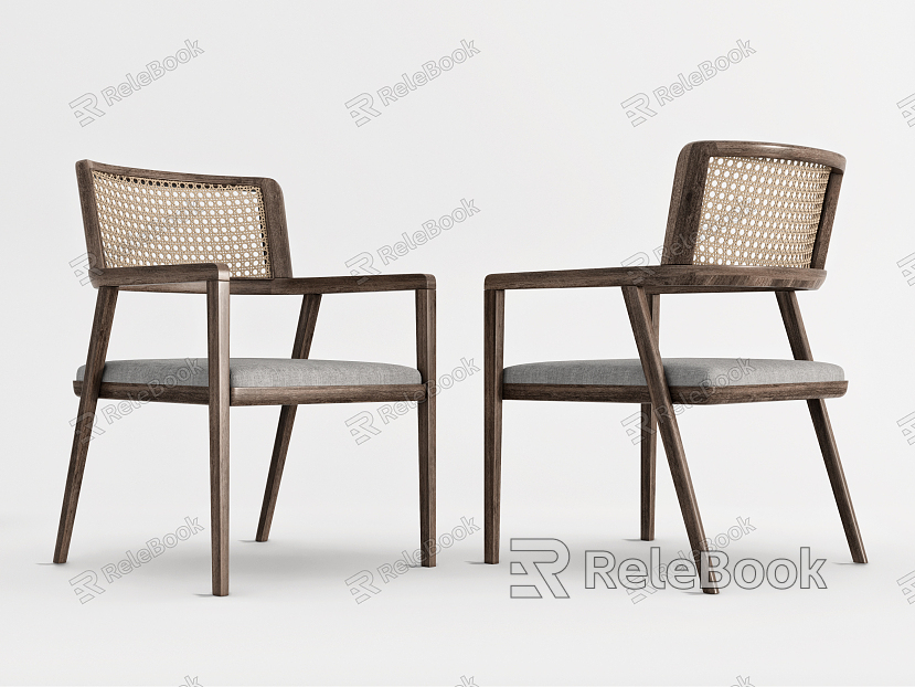 Quiet Dining Chair Rattan Single Chair Leisure Chair model