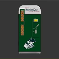 Green Marble Dew Vending Machine With White Top And Front Buttons