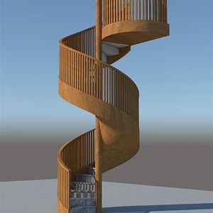 modern revolving staircase wooden revolving staircase spiral 3d model