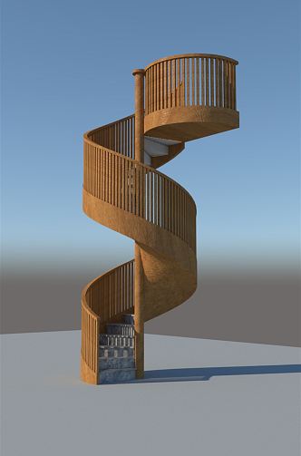 modern revolving staircase wooden revolving staircase spiral 3d model