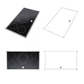 Modern Black Induction Cooktop Kitchen Appliance With Multiple Heating Zones And Knob Controls