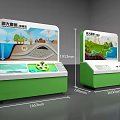 Interactive Science Popularization Exhibit With Green White Design And Natural Landscape Screen 3d model