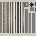 Assorted Modern Metal Decorative Strips Grilles And Vent Covers With Diverse Patterns 3d model