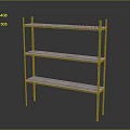 Blue Metal Three Tier Storage Shelf With White Shelves For Home Organization And Storage