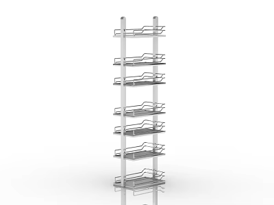 Sturdy Metal Kitchen Storage Rack With Multiple Shelves For Organizing Utensils 3d model