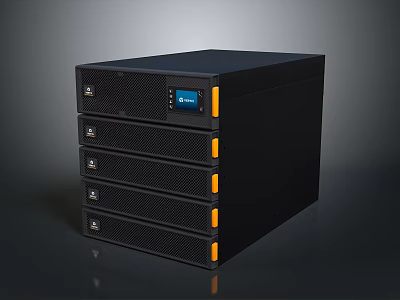 Black Computer Server Storage System With Multiple Modules And Front 3d model
