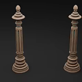 Classical Decorative Columns With Multi Layered Carvings And Finial Top Design