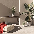 Green Plant Lazy Sofa Accessories Furnishings Green Plant Ornaments Green Plant Combination 3d model