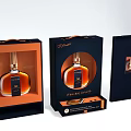 Davidoff XO Themed Decorative Ornament Set With Dark Blue Box And Orange Accents