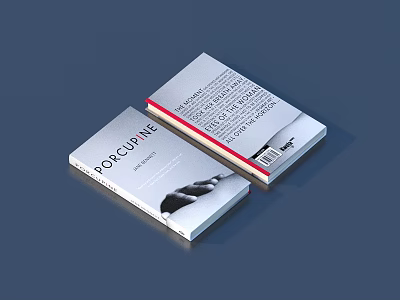 Porcupine Book Cover Design With Feather Pen Text And Barcode Details 3d model