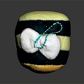 Cute Plush Bee Toy With Yellow Black Stripes And White Cloud Decoration