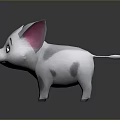 Cute Cartoon Pig Stuffed Toy With White Body Pink Ears And Spots