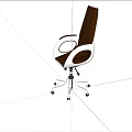 Modern Brown Leather Office Chair With Silver Metal Frame And Ergonomic Design