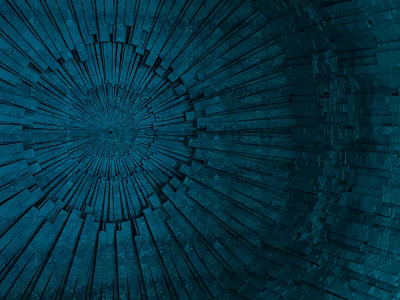 Deep Blue Radial Pattern Design Featuring Vertical Lines And Geometric Symmetry 3d model
