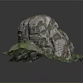 Garden Landscape with Natural Rock Formation Lush Green Vegetation and Layered Textures