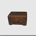 Vintage Wooden Carved Storage Box With Intricate Patterns For Clothing Accessories