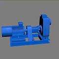 Blue Industrial Electric Motor Driven Pump Equipment with Base Frame Components 3d model