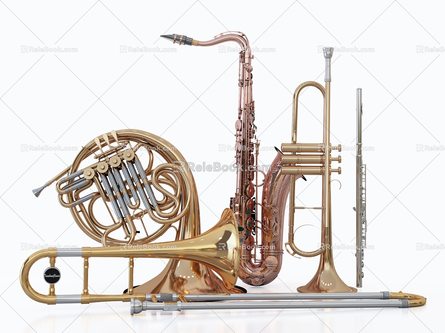 Modern saxophone 3d model