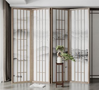 New Chinese Style Screen Partition 3d model